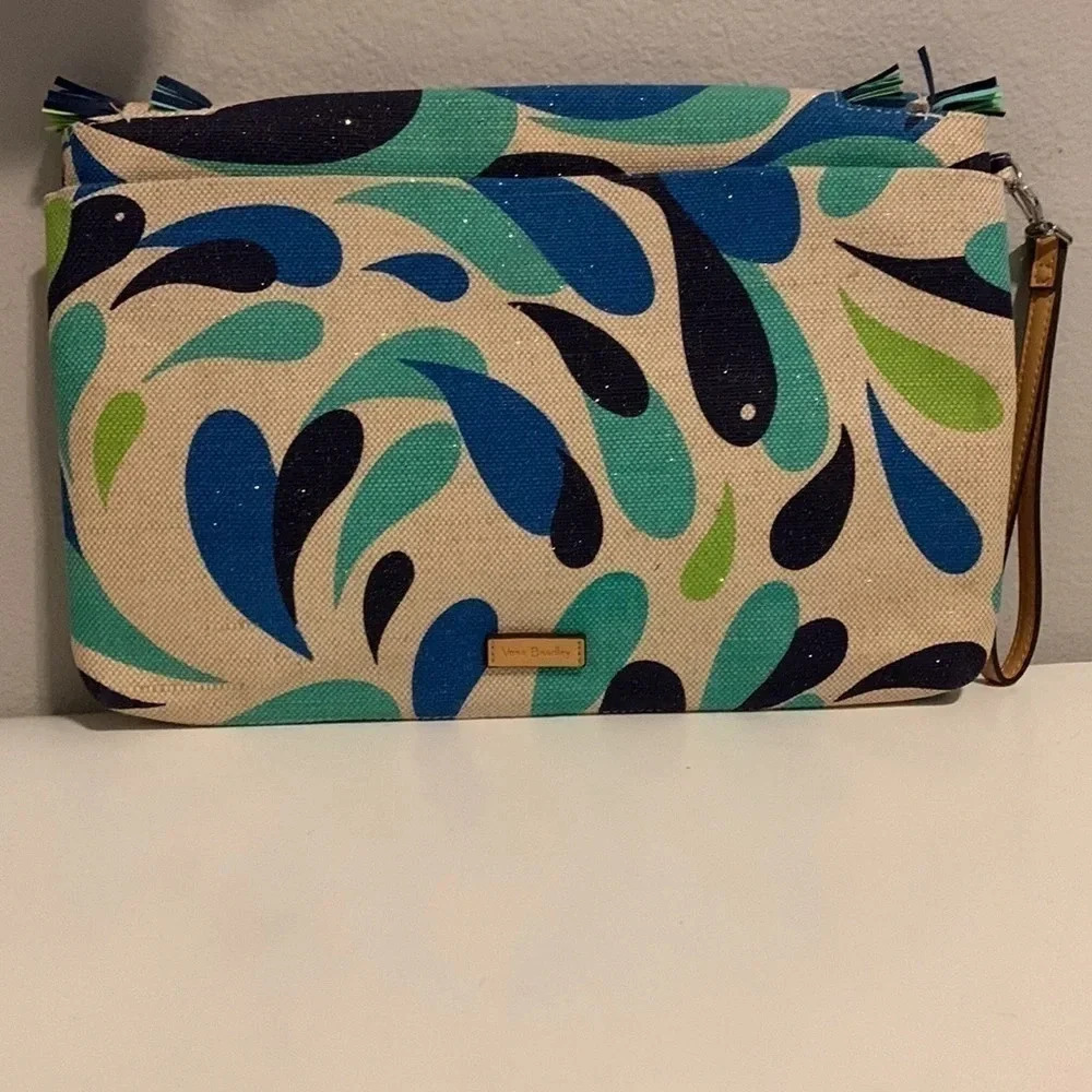 Vera Bradley Boho Fringe Clutch Wristlet Colorful Abstract Print Statement Bag - Picture 6 of 13